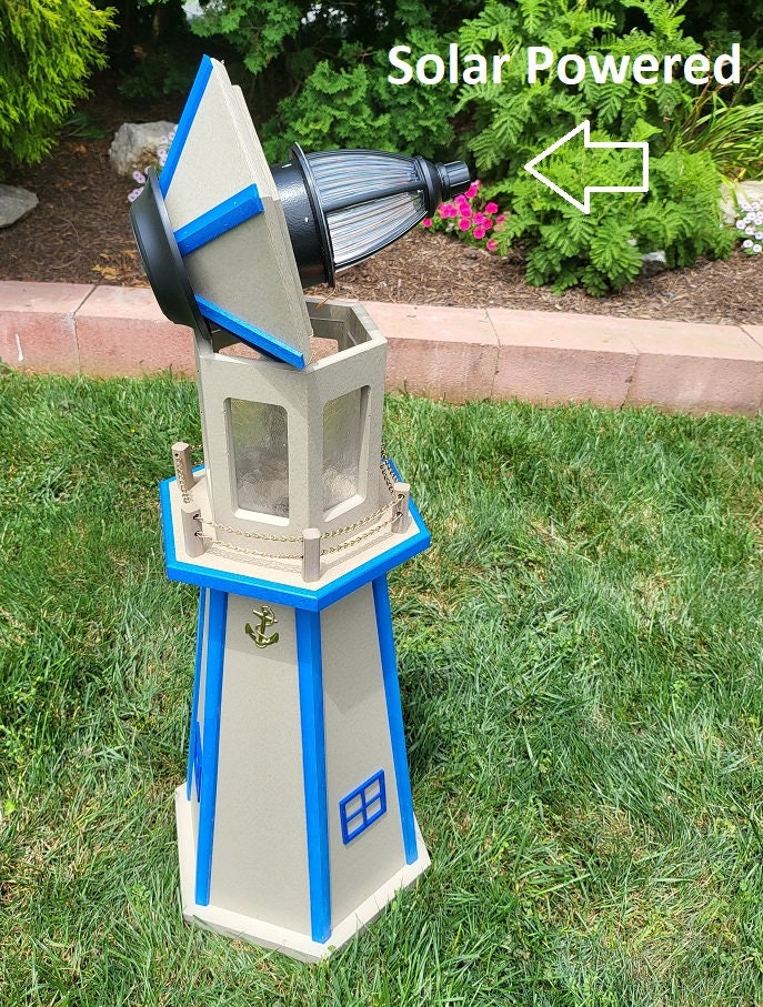 Solar Lighthouse Amish Made - Poly