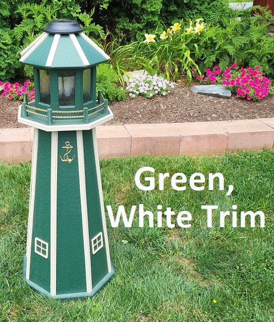 Lighthouse Solar Poly Made - Garden Decor