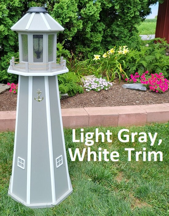 Backyard Solar Lighthouse - Poly Made - Amish Handmade