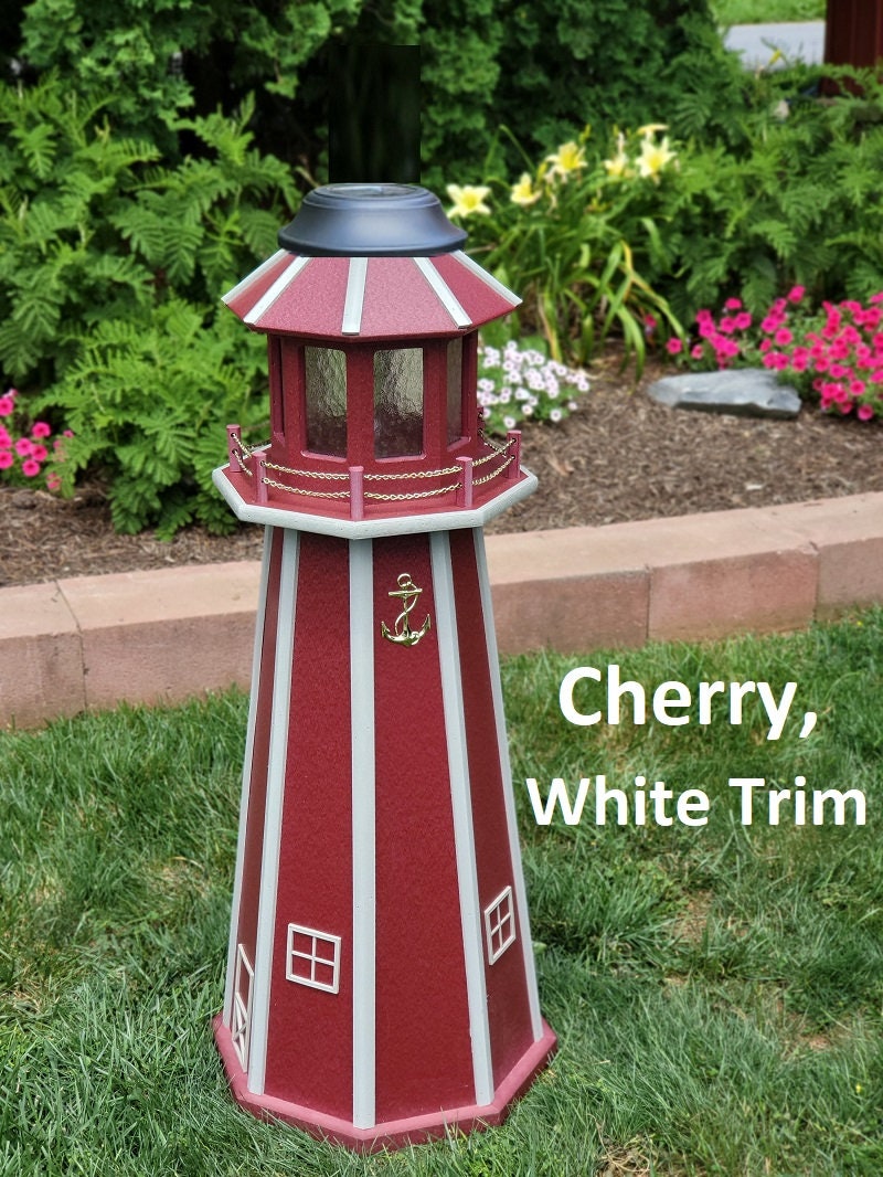 Lighthouse Solar Poly Made - Garden Decor