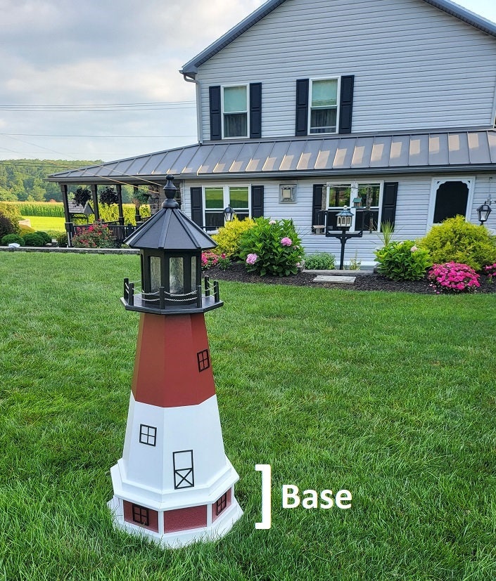 Barnegat Solar Lighthouse. Amish Made - Landmark Replica - Backyard Decor
