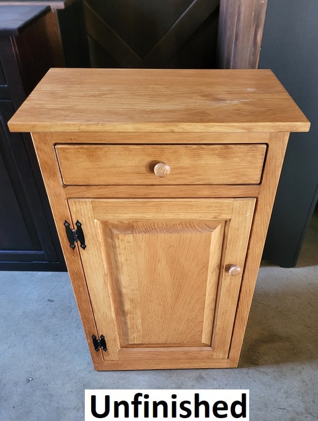 Cabinet with Drawer - Amish Furniture - Nightstand - Furniture - Home Décor - End Table - Rustic - Primitive - Case Goods - Amish Handmade