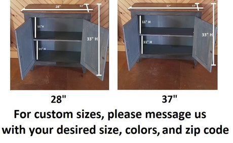 2 Door Cabinet - Fully Assembled - TV Stand - Primitive - Storage - TV Cabinet - Amish Handmade - Multipurpose Cabinet - Rustic- Case Goods