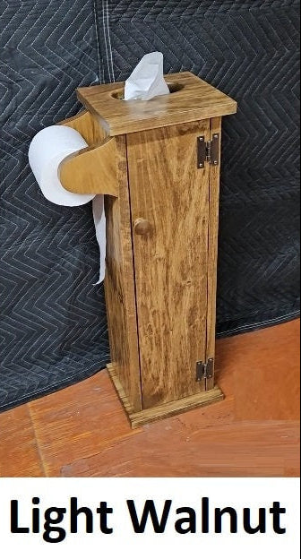 Toilet Paper Holder - Amish Handmade - Toilet Storage - Wooden Cabinet - Roll Holder - Bathroom - Free Standing - Tissue Paper Holder- Home