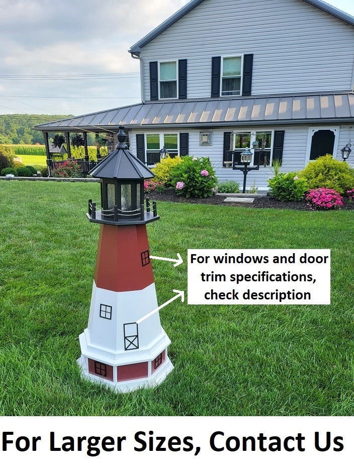 Barnegat Solar Lighthouse. Amish Made - Landmark Replica - Backyard Decor