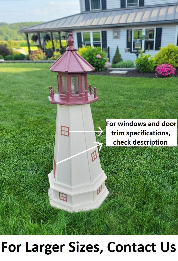 Cape May Lighthouse - Solar - Amish Made - Landmark Replica - Backyard Decor
