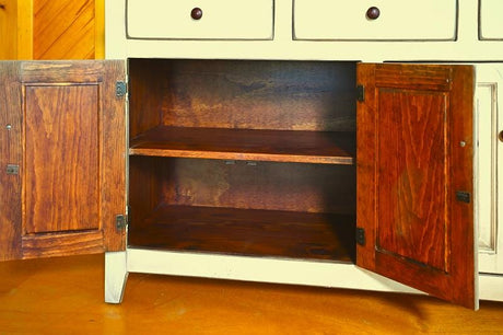 Amish Handmade Cabinet - 4 Door Multipurpose Hatch - Amish Furniture -Farmhouse - Primitive TV Stand - Storage - Rustic- Case Goods - Home