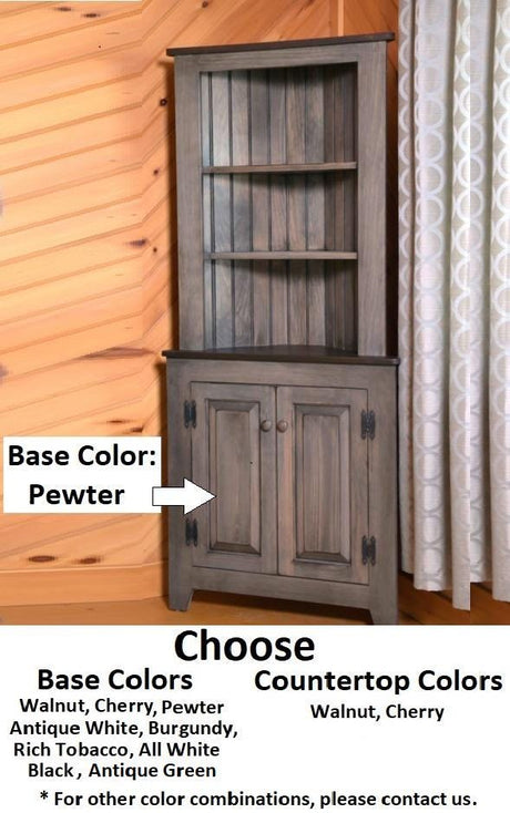 Large Amish Handmade Corner Cabinet - Multipurpose Cabinet - Farmhouse- Primitive Jelly Cabinet- Cupboard- Amish Furniture- Case Goods- Home