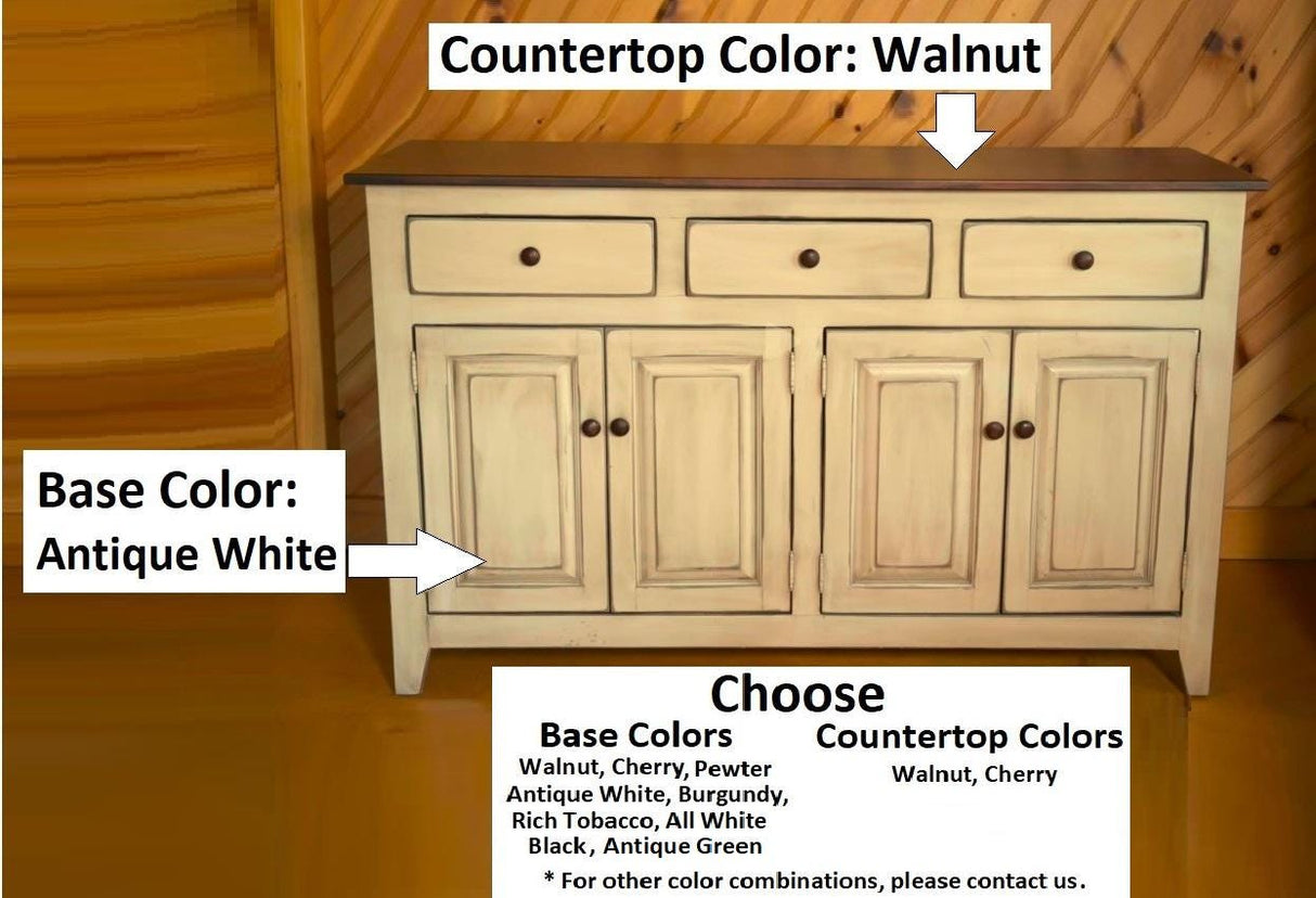 Amish Handmade Cabinet - 4 Door Multipurpose Hatch - Amish Furniture -Farmhouse - Primitive TV Stand - Storage - Rustic- Case Goods - Home