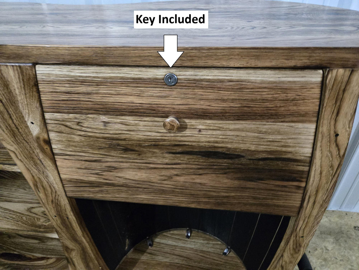 Barrel Bar Table - Amish Handmade - Bar Chairs - Farmhouse Furniture - Swivel Chairs - Rustic - Wine Barrel - Whiskey Odor - Footrest