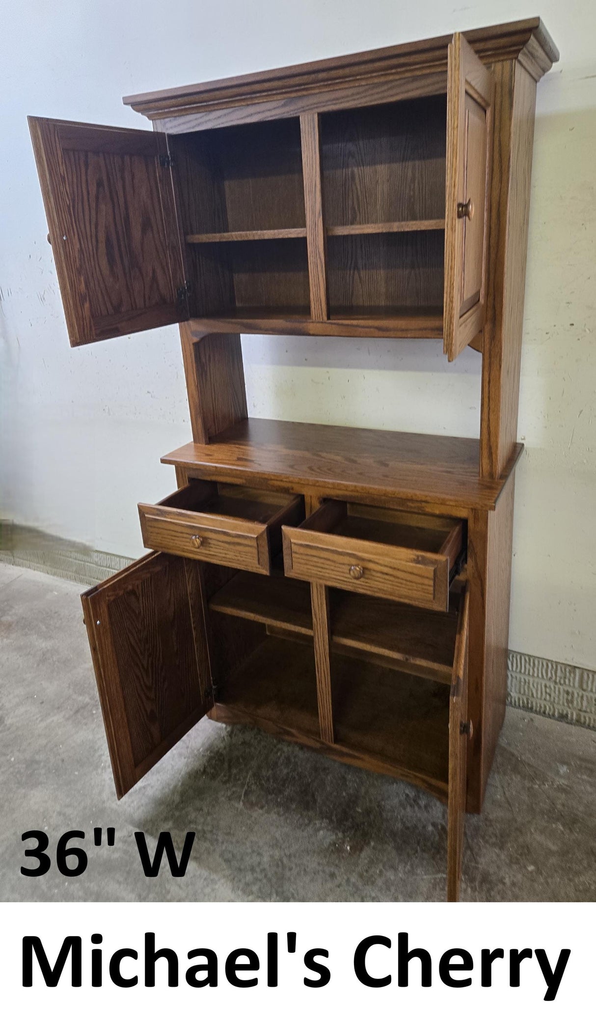 Amish Handmade Pantry Cabinet - Hutch Cabinet - Farmhouse - Kitchen Cabinet -Multipurpose - Cupboard - Storage - Rustic - Case Goods - Home