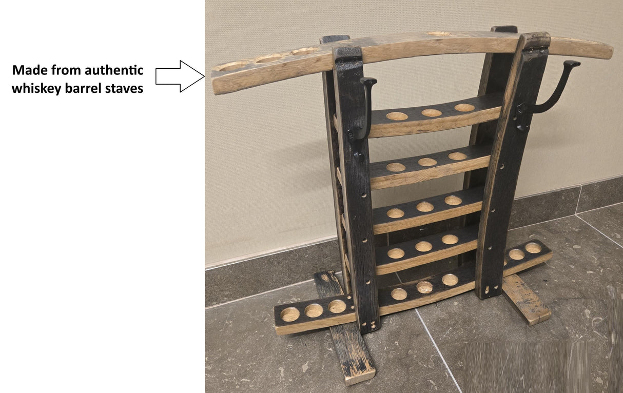 Cue Rack - Billiards - Amish Handmade - Pool Cue Table - Whiskey Barrel - Pool Lovers - Display -Vintage - Stave - Pool - Organizer - Unique