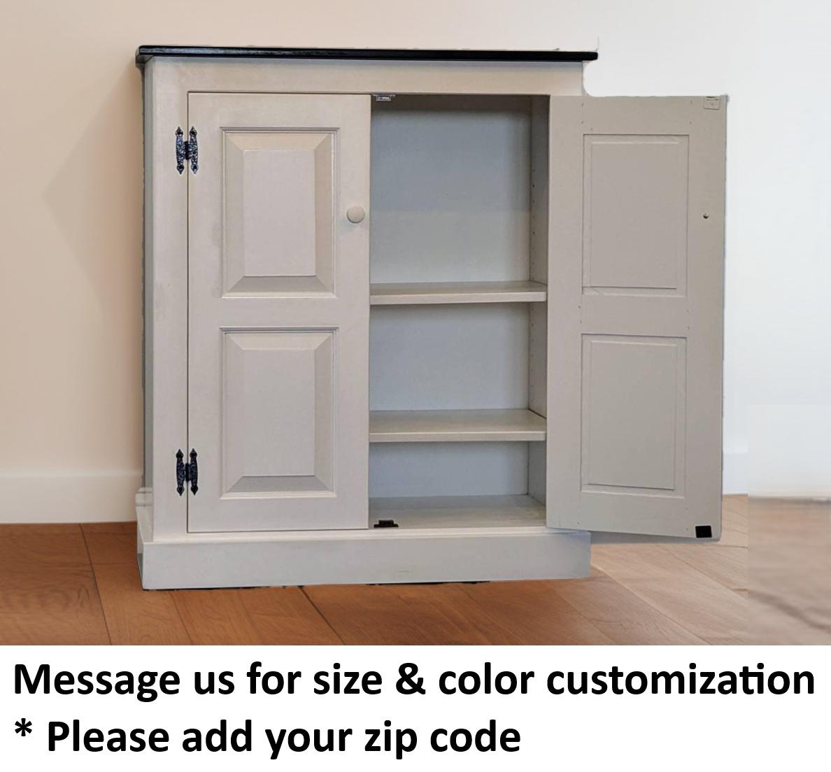 Amish Handmade Pure White Pantry Cabinet - Kitchen Multipurpose Cabinet - Farmhouse - Cupboard - Storage - Rustic - Case Goods - Home Decor