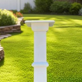 Flat Mount Post For Birdhouse, Bird Feeder, and Lamps, Choose Size, White Post, Sturdy Easy Mount Weather Resistant Decorative Adapter