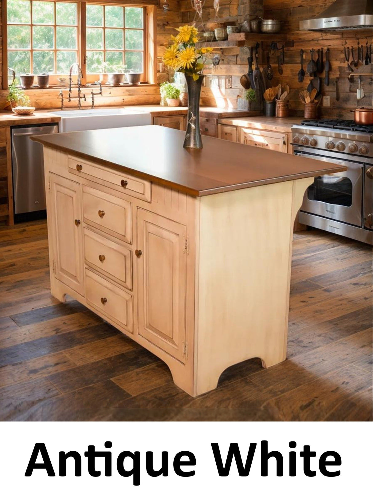 Kitchen Island - Amish Handmade - Multipurpose Cabinet - Primitive - Storage - Kitchen Cabinet - Rustic- Case Goods - Home - Fully Assembled