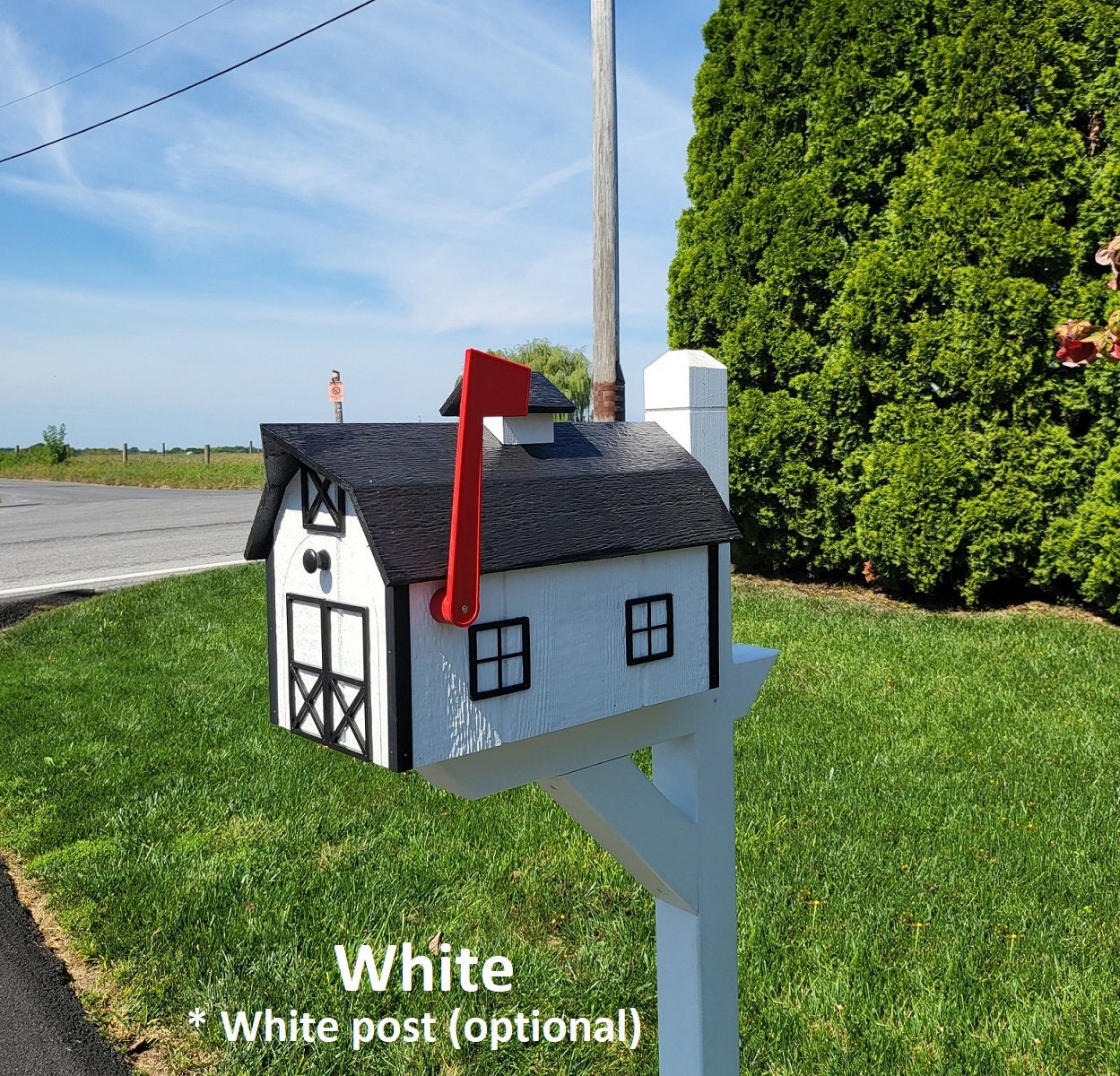 Planter for Mailbox Post, White, Weather Resistant Poly Lumber, Fits All Mailbox Posts!