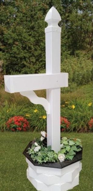 Mailbox + Post + Planter Kit, Amish Handmade, Poly Planter for Mailbox Post, Weather Resistant Poly Lumber, Fits All Mailbox Posts!