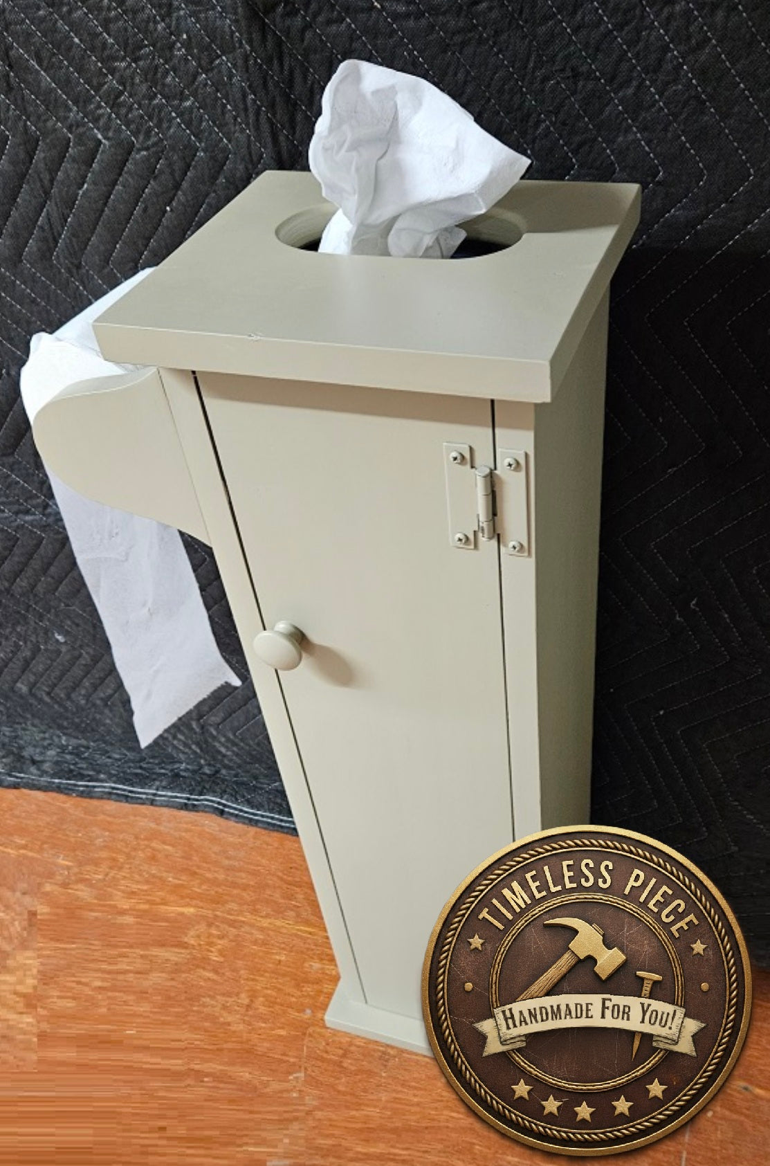 Toilet Roll Dispenser - Amish Handmade - Toilet Storage - Wooden Cabinet - Roll Holder - Bathroom - Free Standing - Tissue Paper Holder