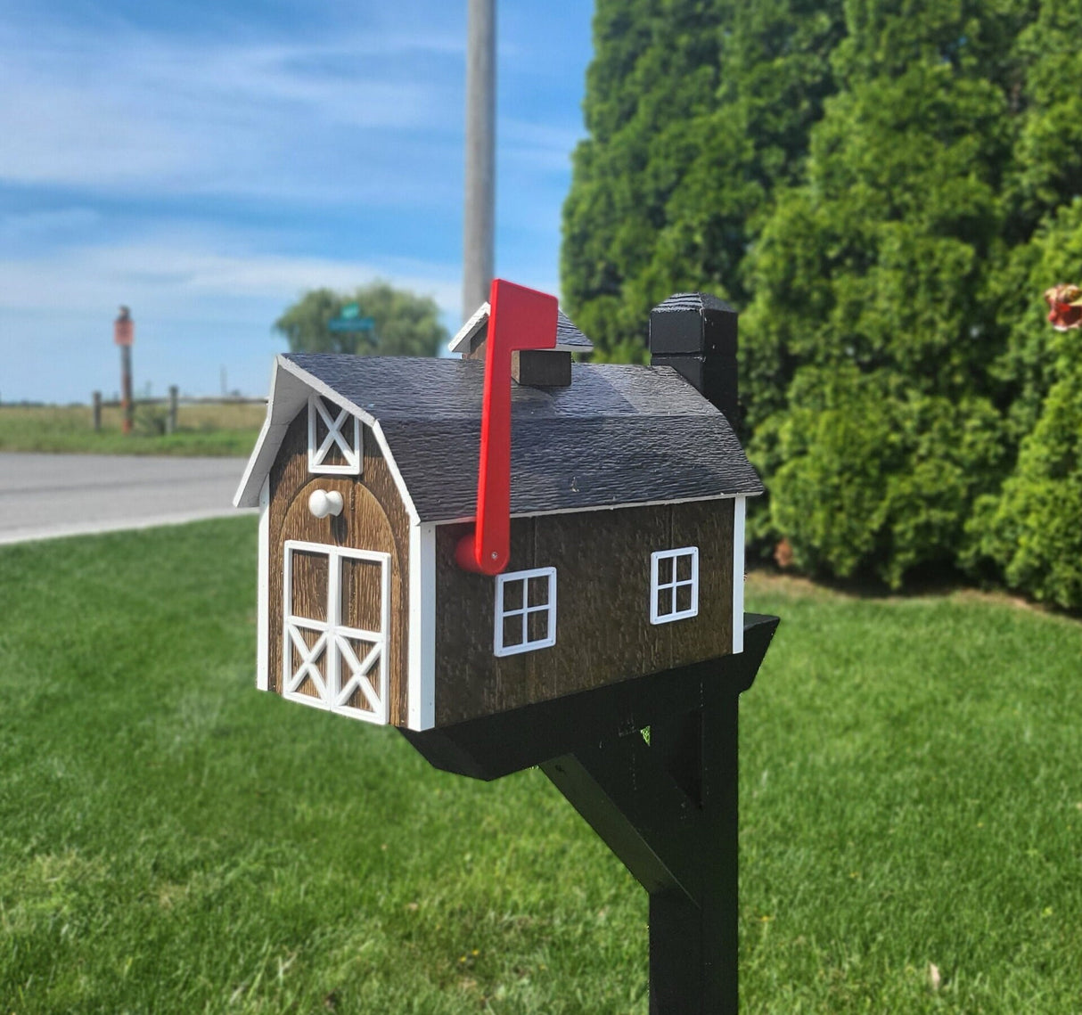 Amish Mailbox - Handmade - Dutch Barn Style - Wooden - Color Options -