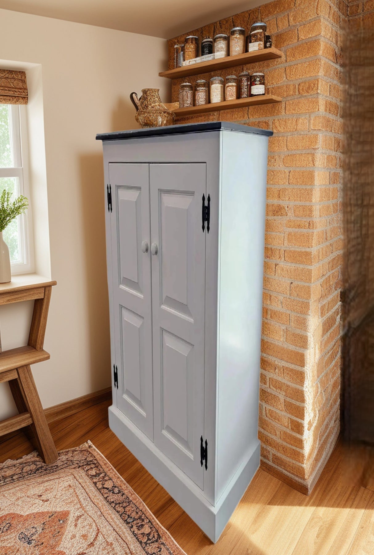 Amish Handmade Pantry Cabinet - Large Jelly Cabinet - Multipurpose Cabinet - Farmhouse - Cupboard- Amish Furniture- Rustic- Case Goods- Home