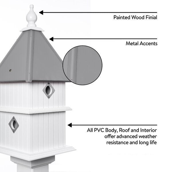 Bird House - 4 Nesting Compartments - 2 story - Handmade - Metal Predator Guards - Weather Resistant - Birdhouse Outdoor - Home & Living:Outdoor & Gardening:Feeders & Birdhouses:Birdhouses