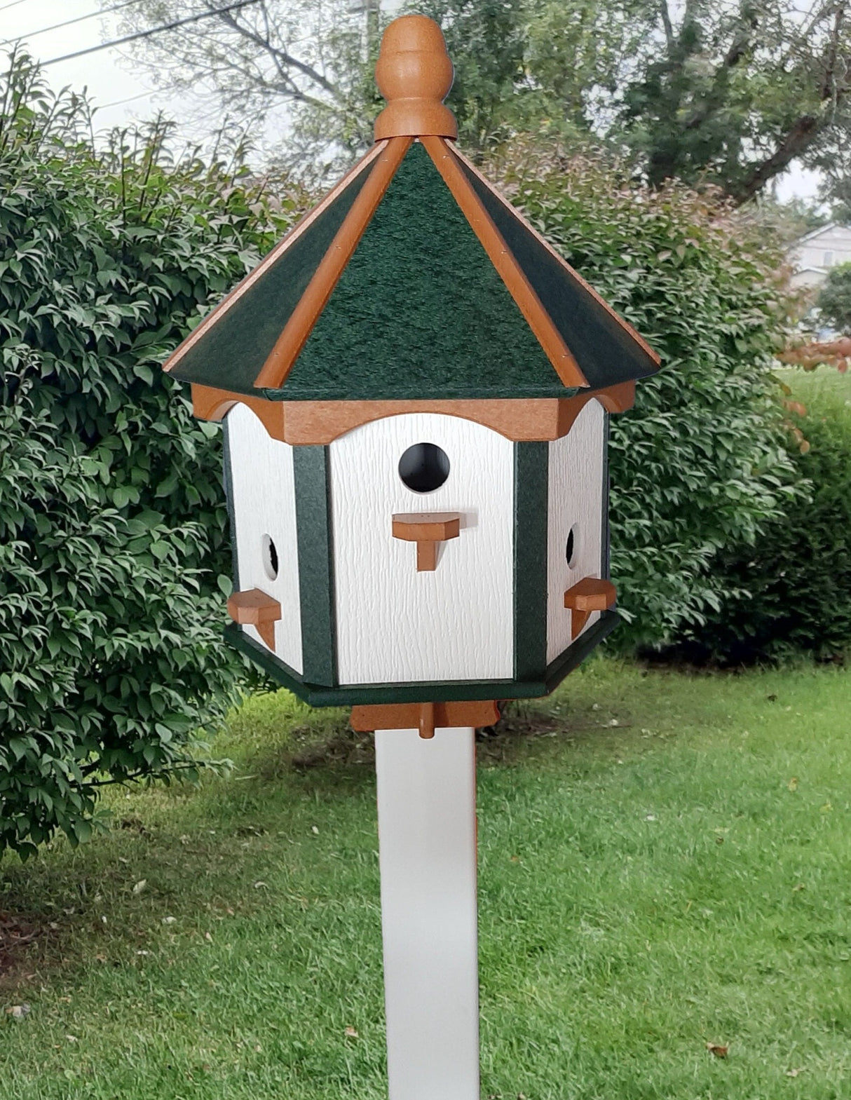 Gazebo Birdhouse Amish Handmade Poly With 6 Nesting Compartments - Birdhouse Outdoor Decor - Home & Living:Outdoor & Gardening:Feeders & Birdhouses:Birdhouses