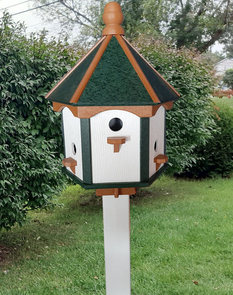 Bird House Gazebo Poly Amish Made With 6 Nesting Compartments X-Large Weather Resistant - Home & Living:Outdoor & Gardening:Feeders & Birdhouses:Birdhouses