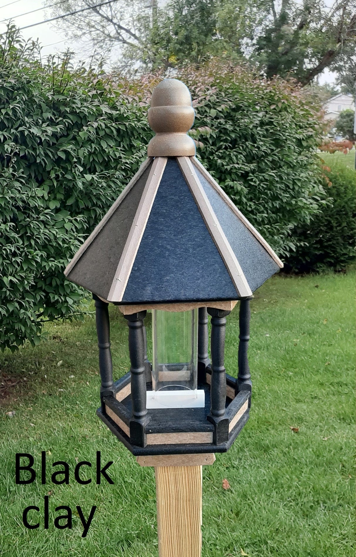 Gazebo Bird Feeder - Amish Handmade - Poly Lumber Weather Resistant - Premium Feeding Tube - Easy Mounting - Bird Feeder For Outdoors - Home & Living:Outdoor & Gardening:Feeders & Birdhouses:Bird Feeders