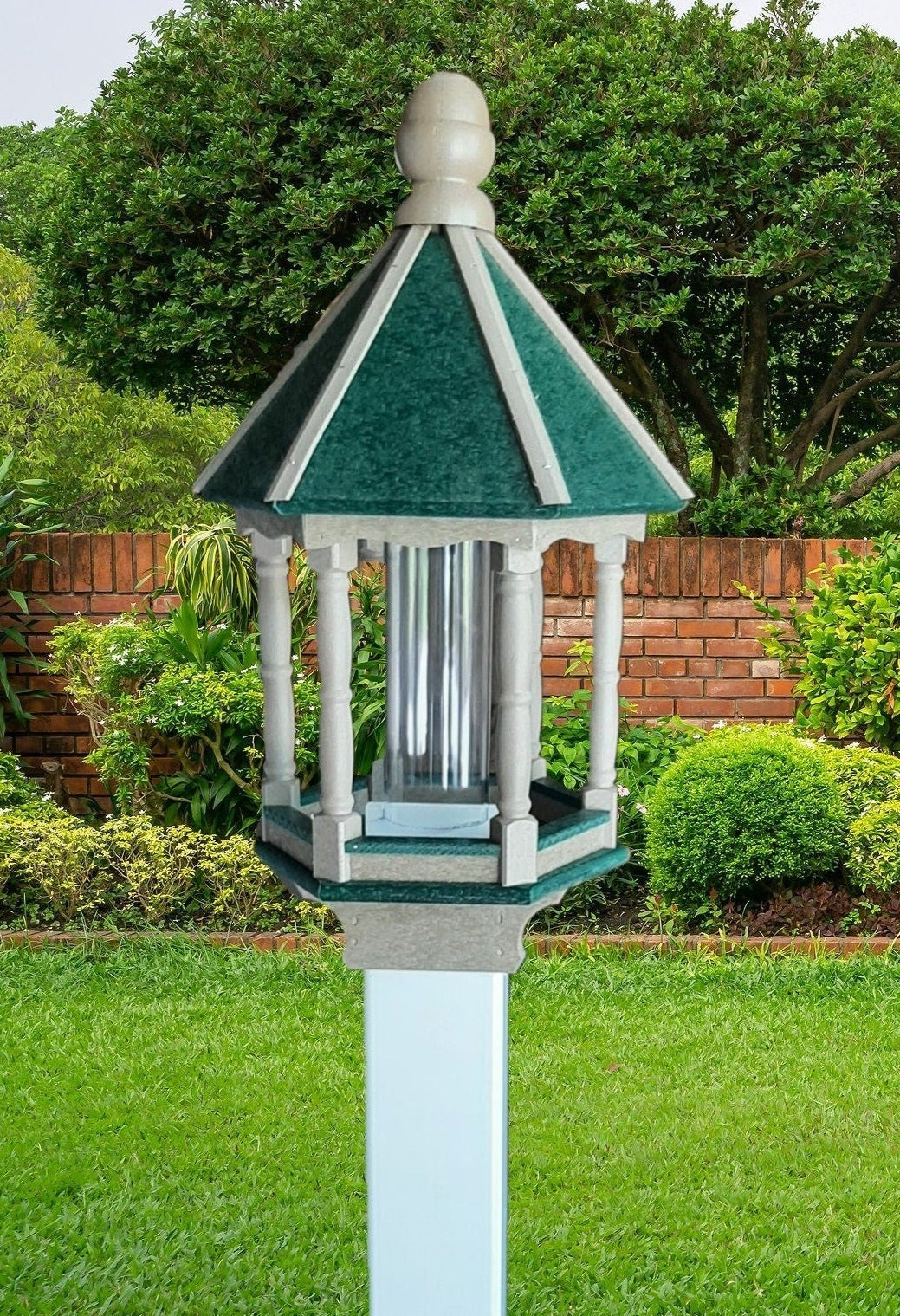Gazebo Bird Feeder - Amish Handmade - Poly Lumber Weather Resistant - Premium Feeding Tube - Easy Mounting - Bird Feeder For Outdoors - Home & Living:Outdoor & Gardening:Feeders & Birdhouses:Bird Feeders