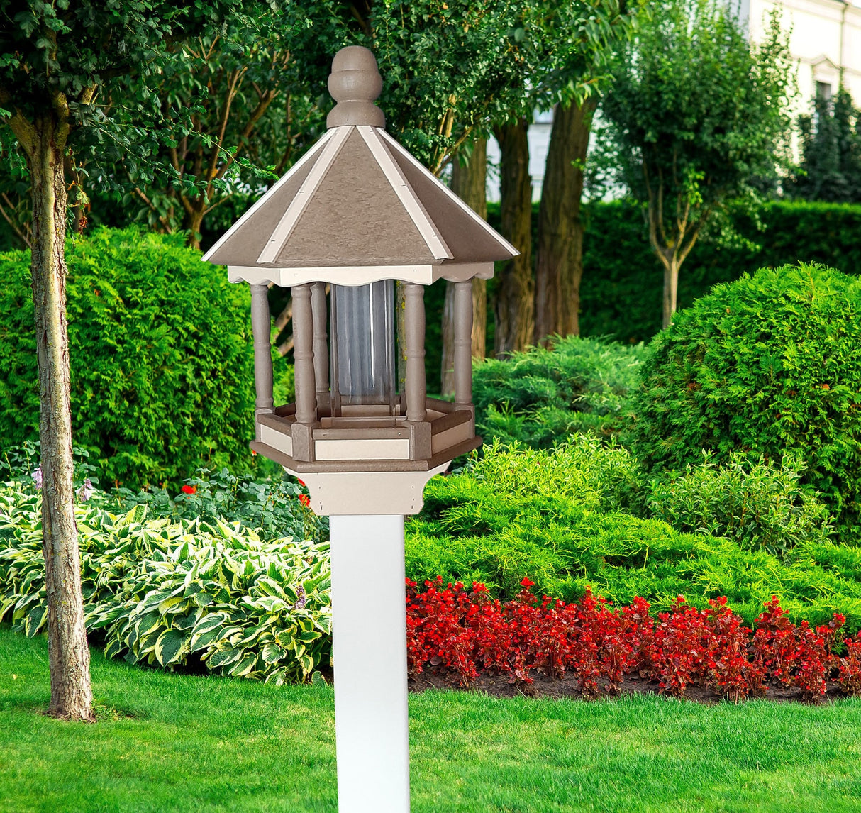 Gazebo Bird Feeder - Amish Handmade - Poly Lumber Weather Resistant - Premium Feeding Tube - Easy Mounting - Bird Feeder For Outdoors - Home & Living:Outdoor & Gardening:Feeders & Birdhouses:Bird Feeders
