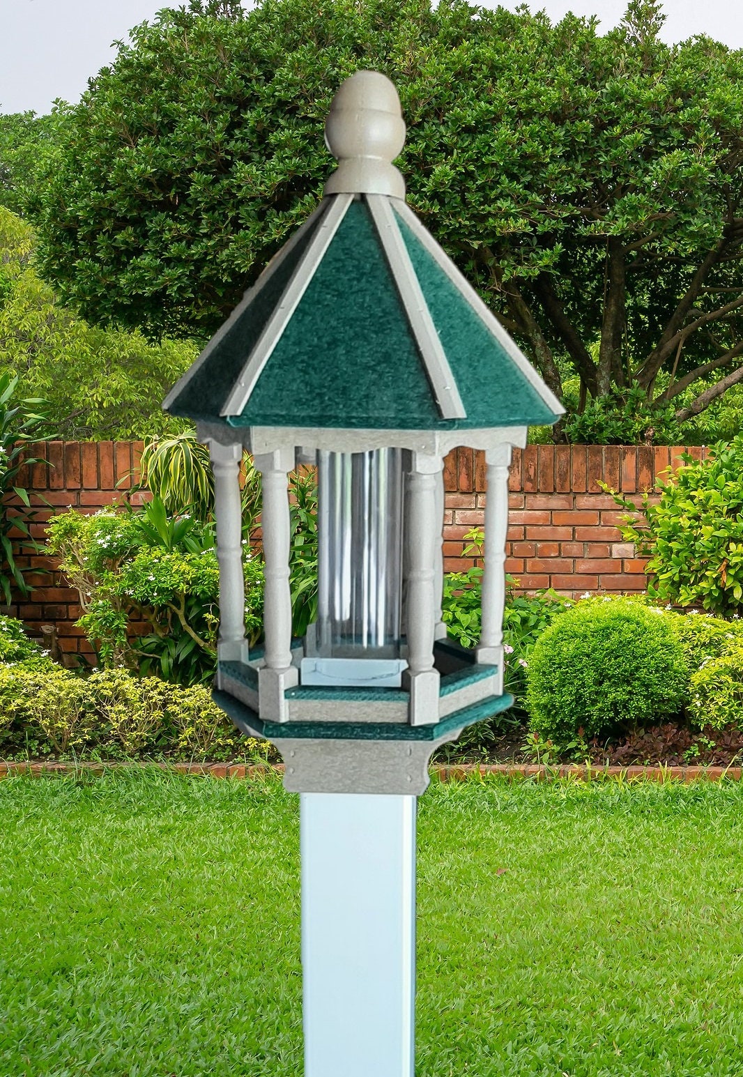 Bird Feeder - Poly Lumber - Amish Handmade - Weather Resistant - Premium Feeding Tube - Easy Mounting on 4"x4" Post - Home & Living:Outdoor & Gardening:Feeders & Birdhouses:Bird Feeders