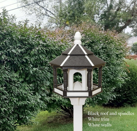 Amish Bird Feeder Handmade - Poly Lumber Weather Resistant - Easy Mounting on 4