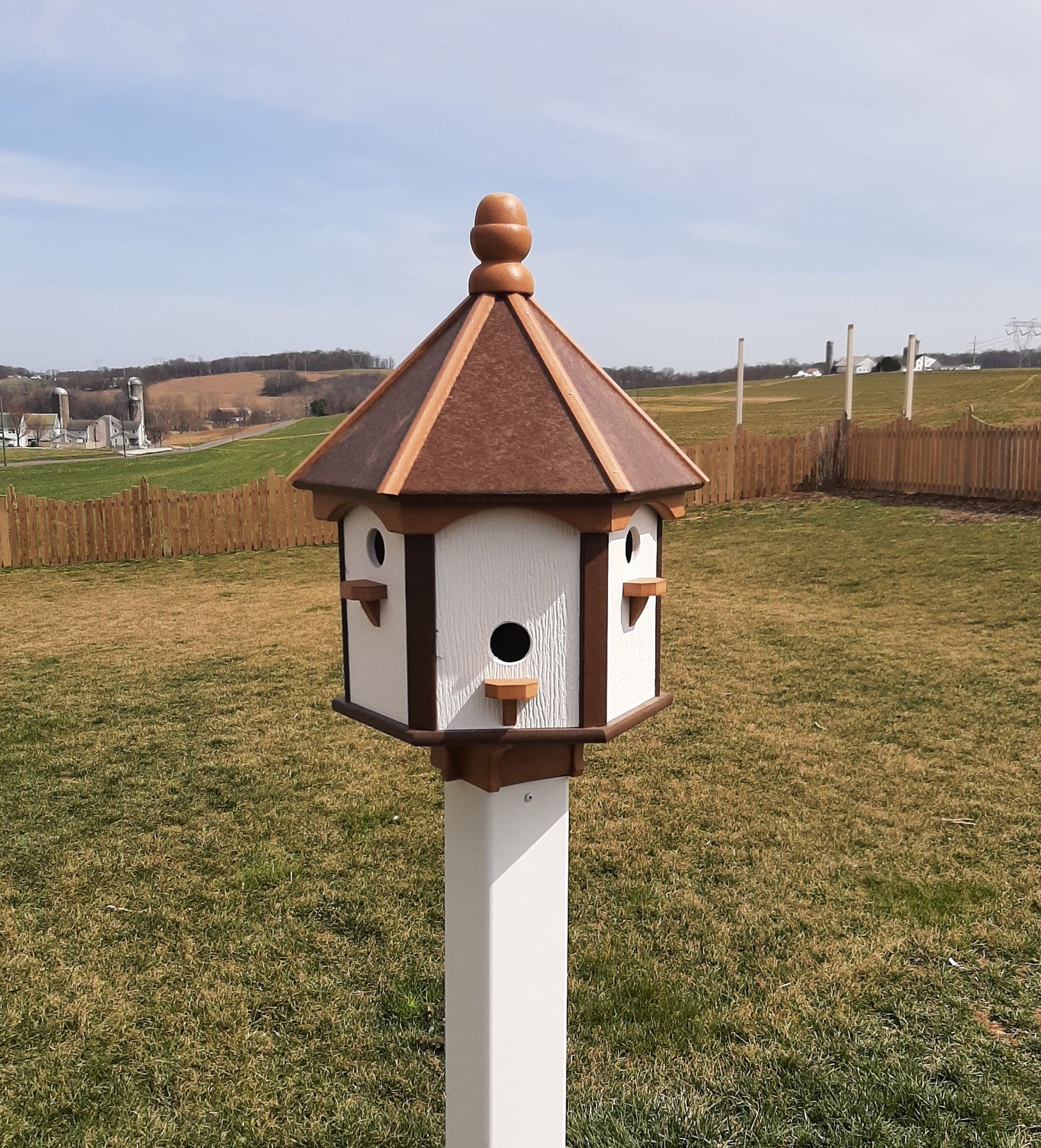 Bird House - Amish Handmade -  X-Large 6 Nesting Compartments -  Poly Lumber Bird House - Amish Outdoor Birdhouse - Home & Living:Outdoor & Gardening:Feeders & Birdhouses:Birdhouses