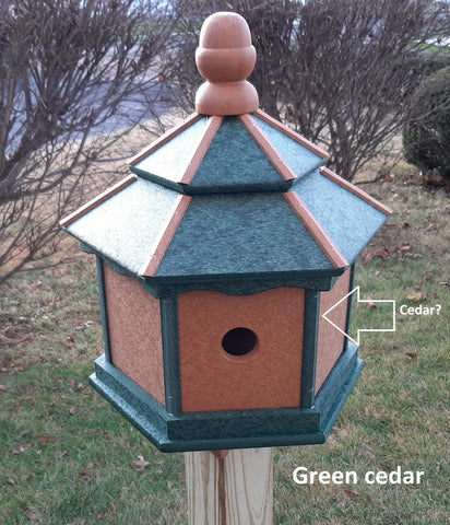 Bird House Poly Amish Made Gazebo Birdhouse 3 Holes with 3 Nesting Compartments - Post Not Included