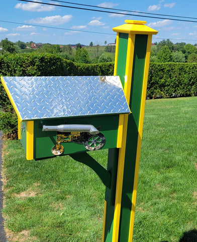 Set of Handmade Poly Mailbox and Poly Post With Nature Design
