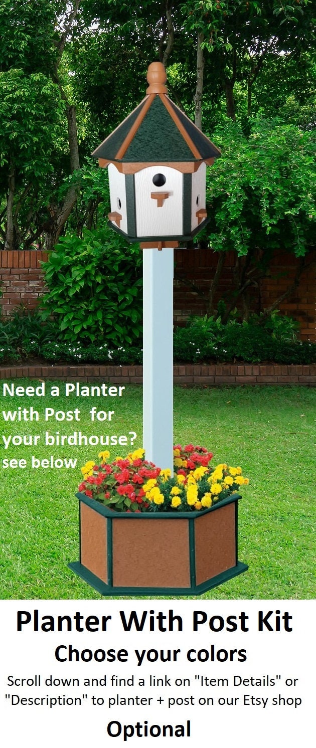 Gazebo Birdhouse Amish Handmade Poly With 6 Nesting Compartments - Birdhouse Outdoor Decor - Home & Living:Outdoor & Gardening:Feeders & Birdhouses:Birdhouses