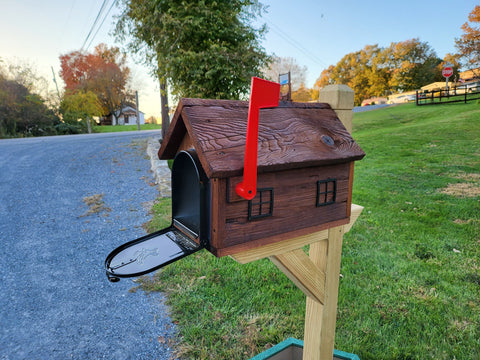 Rustic Mailbox Amish Handmade Wooden Rustic Reclaimed Lumber With Metal insert USPS Approved