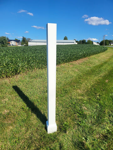 Vinyl Post For Birdhouse or Bird Feeder, inner wooden post included! Amish handmade decorative white Post, Mount houses & Feeders With Ease