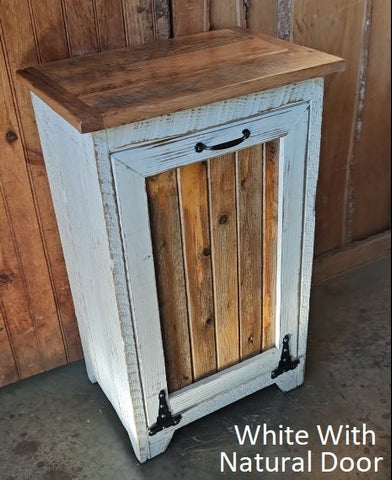 Tiltout Trash Can, Recycling Bin, Wood Storage Cabinet Amish Handmade, Garbage Can