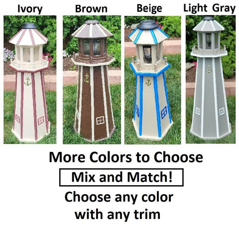 Lighthouse Solar Poly Made - Garden Decor