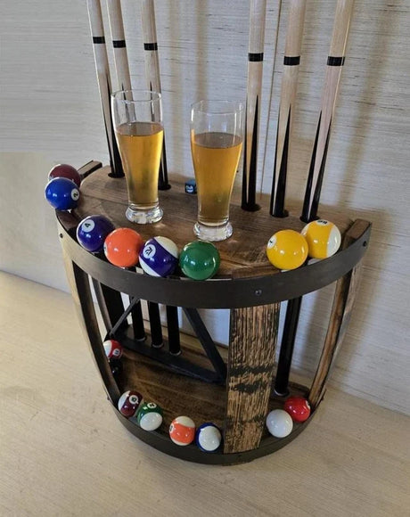 Whiskey Barrel Cue Racks
