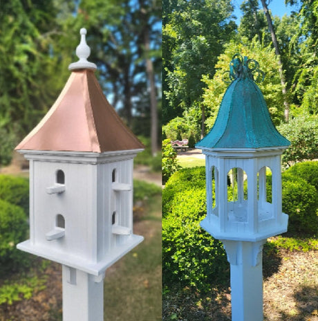 copper bird houses, copper roof bird houses, copper bird feeders, copper roof bird feeders, decorative copper bird houses, handmade copper bird houses, copper bird houses for backyard