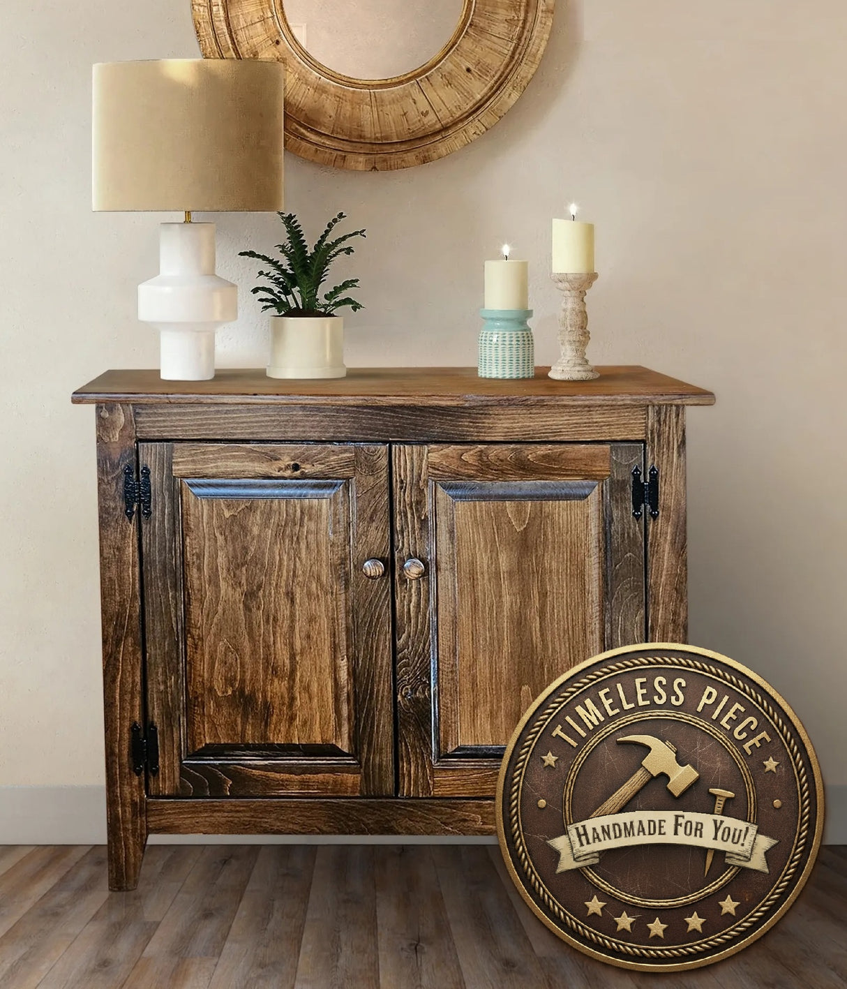 2 Door Cabinet - Amish Furniture - TV Stand - Primitive - Storage -  TV Cabinet - Amish Handmade - Multipurpose Cabinet - Rustic -Case Goods