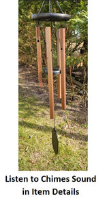 Square Wind Chimes Amish Handmade - 25" - Aluminum Tubes - Copper Coating - Deep Tone - Outdoor Decor - Wind Bells - Meditation - Nature