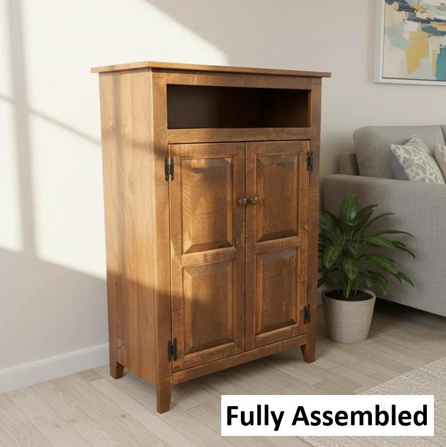 Furniture Farmhouse Cabinet Wooden Hall Cabinet 2 Door Cabinet Primitive Cabinet Handmade Buffet Cabinet Home Decor Vintage Jelly Cupboard