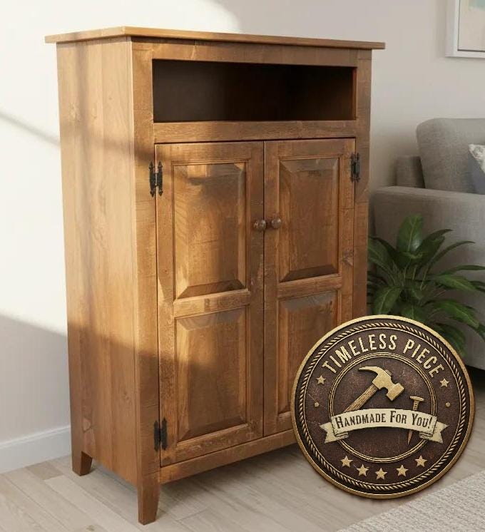 Furniture Farmhouse Cabinet Wooden Hall Cabinet 2 Door Cabinet Primitive Cabinet Handmade Buffet Cabinet Home Decor Vintage Jelly Cupboard