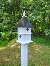 Bird House - 4 Nesting Compartments - 2 story - Handmade - Metal Predator Guards - Weather Resistant - Birdhouse Outdoor