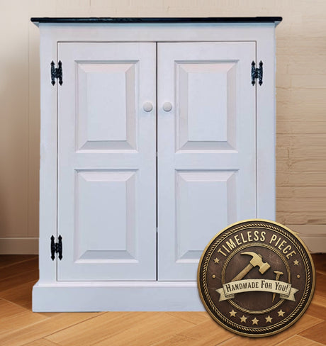 Amish Handmade Pure White Pantry Cabinet - Kitchen Multipurpose Cabinet - Farmhouse - Cupboard - Storage - Rustic - Case Goods - Home Decor - Cabinets, Dresser, Table