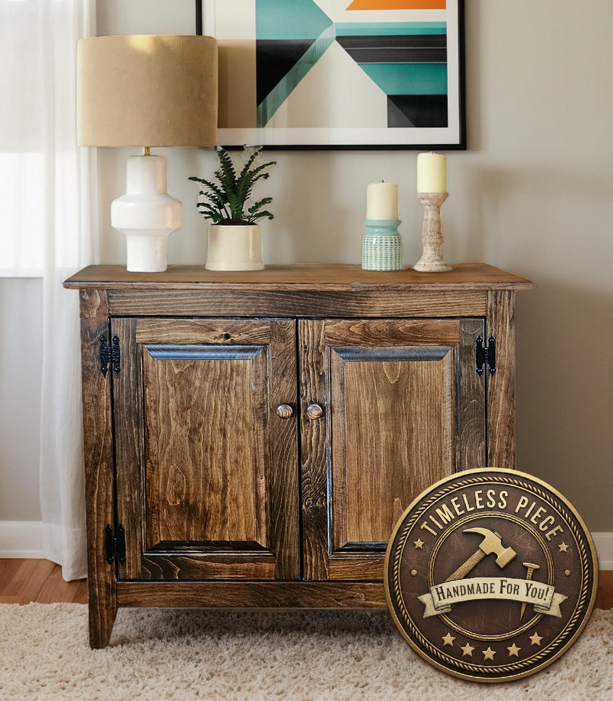 Farmhouse Furniture Cabinet Wooden Hall Cabinet 2 Door Cabinet Primitive Cabinet Handmade Buffet Cabinet Home Decor Farmhouse Jelly Cupboard