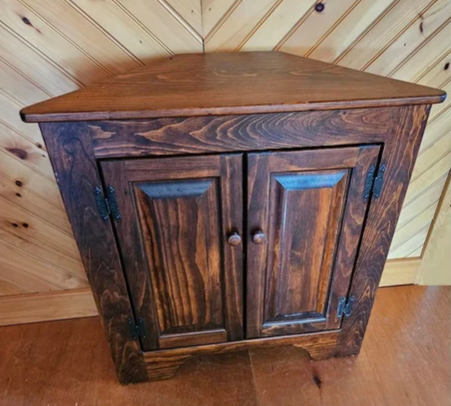 Corner Cabinet 2 Doors - Amish Furniture - Free Shipping - Primitive - Storage - TV Cabinet -Amish Handmade - Multipurpose Cabinet - Rustic